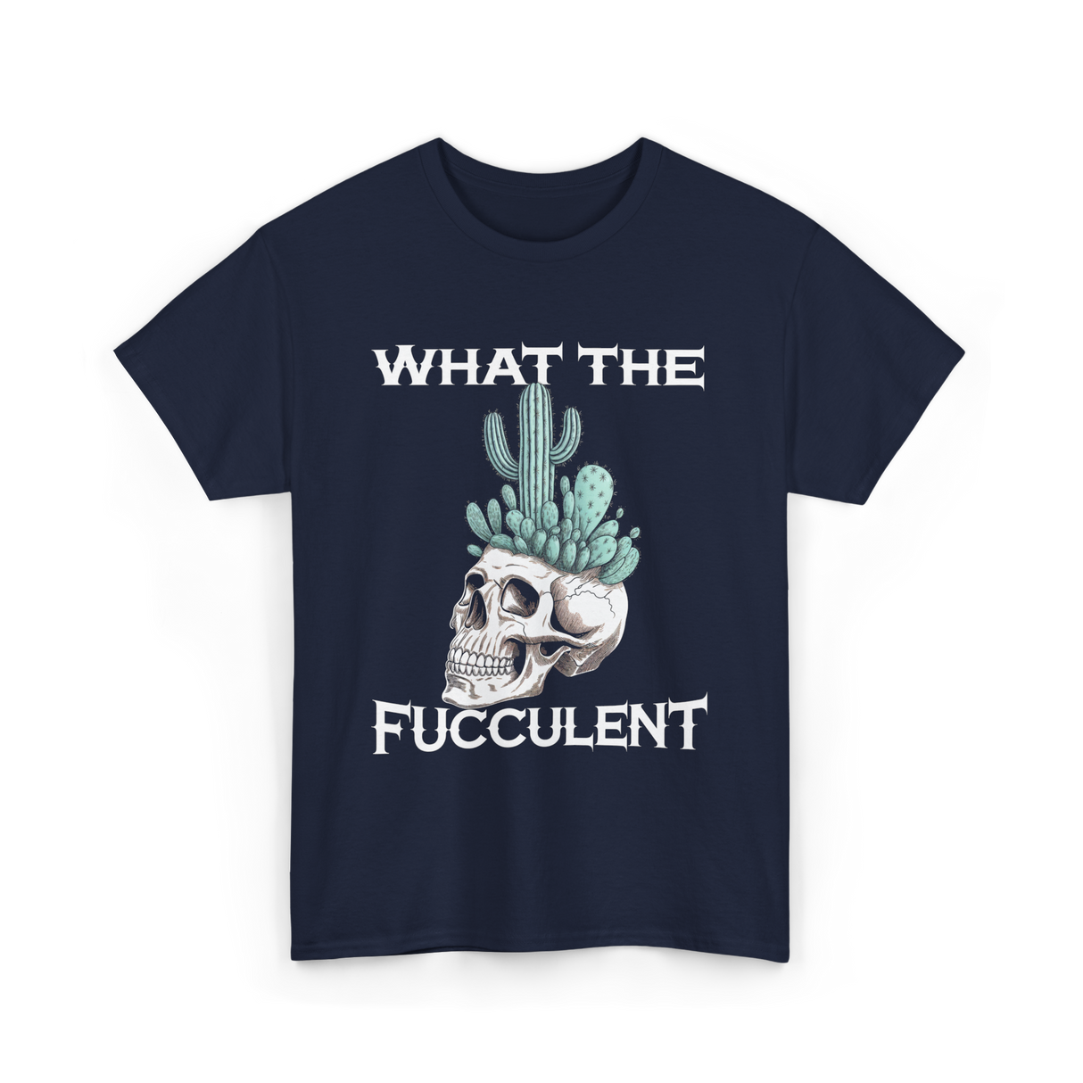 Fucculent Skull Cactus T-Shirt - Navy