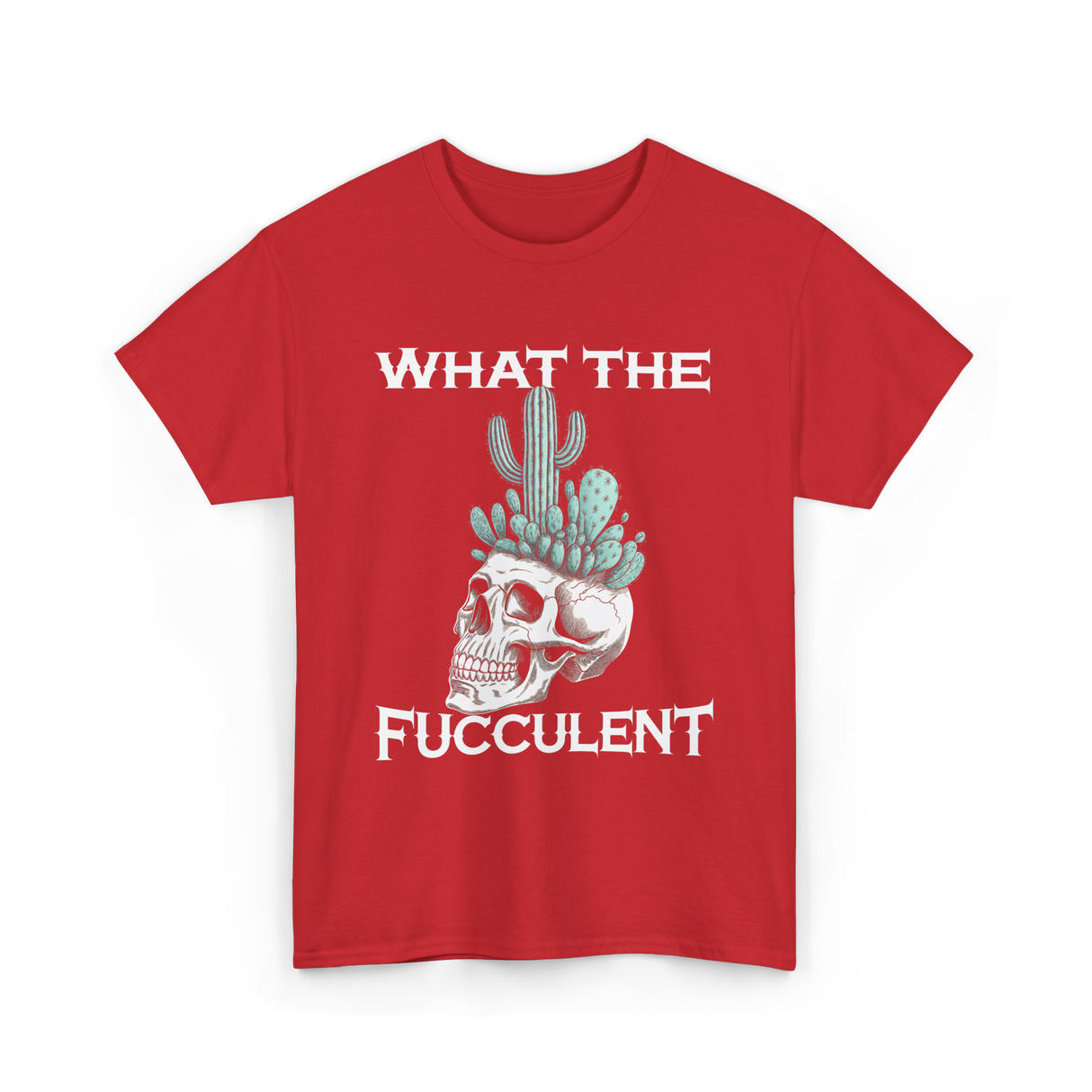 Fucculent Skull Cactus T-Shirt - Red