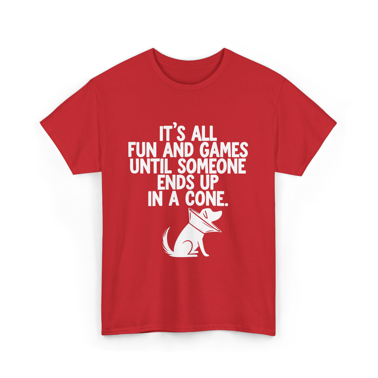 Fun and Games Cone Dog T-Shirt - Red