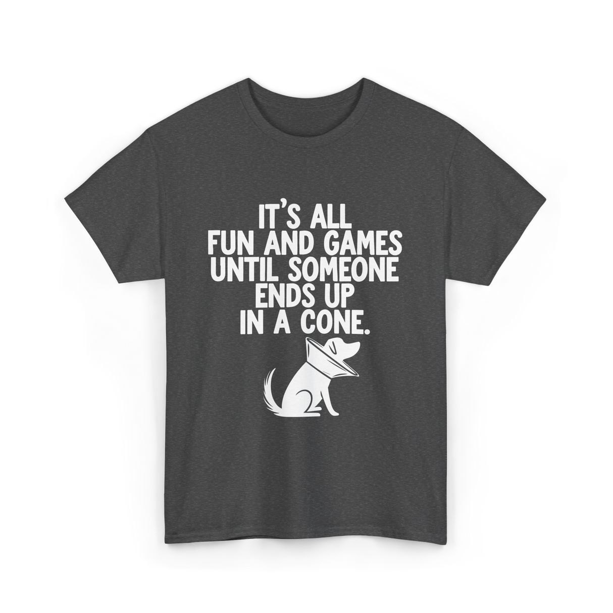 Fun and Games Cone Dog T-Shirt - Dark Heather