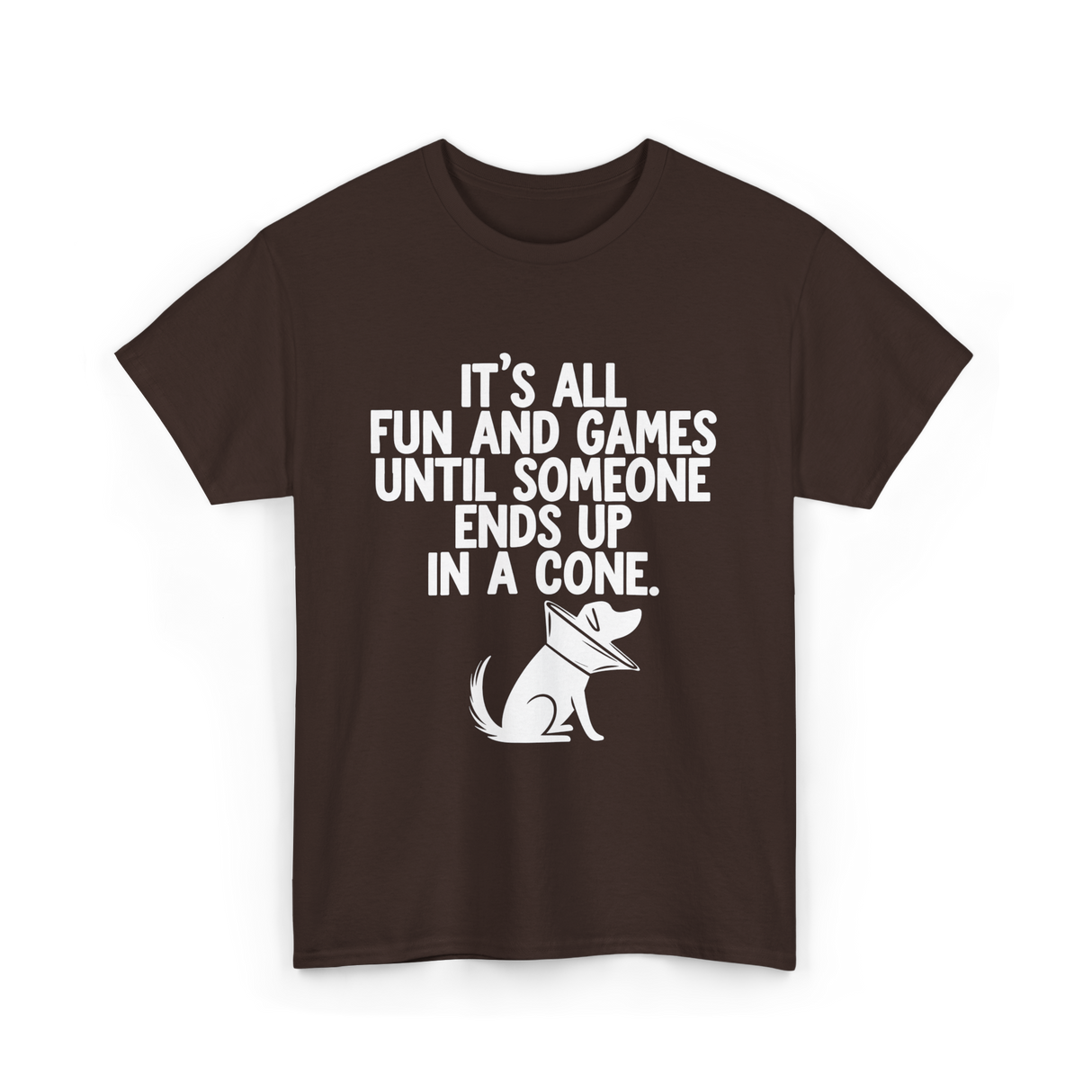 Fun and Games Cone Dog T-Shirt - Dark Chocolate