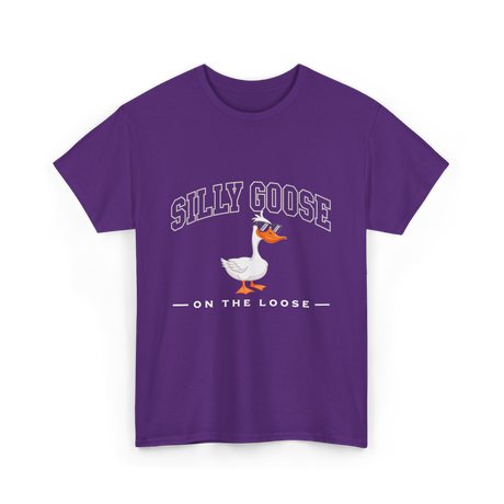 Silly Goose On The Loose Goose T-Shirt - Purple