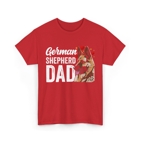 German Shepherd Dad Pet T-Shirt - Red