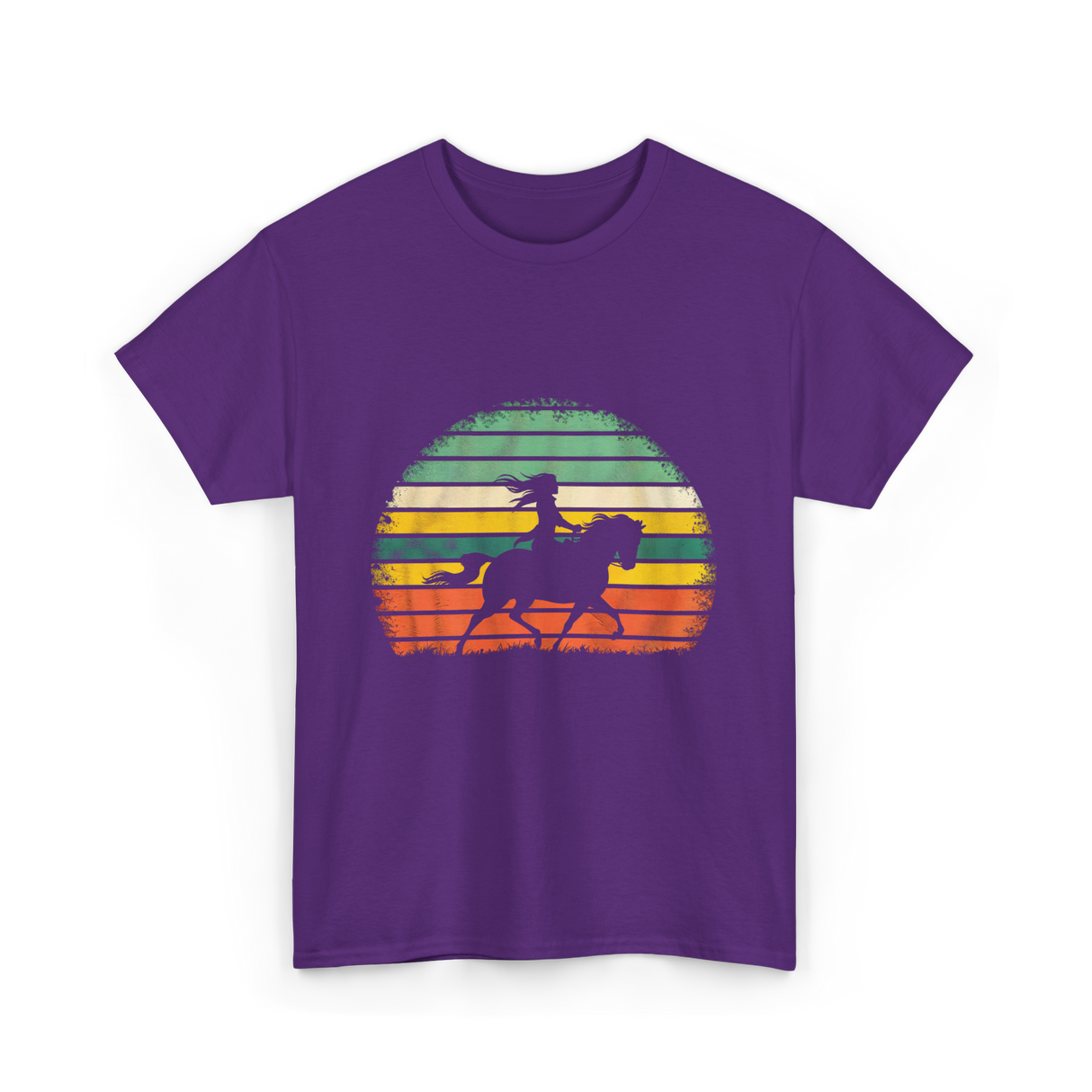 Girl Horse Riding Vintage Cowgirl T-Shirt - Purple