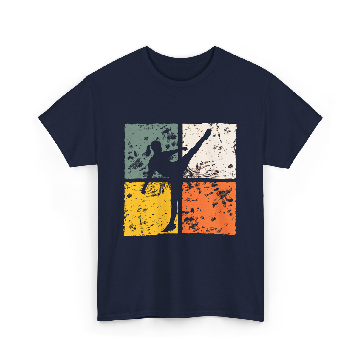 Girl Muay Thai Kickboxer Martial Arts T-Shirt - Navy