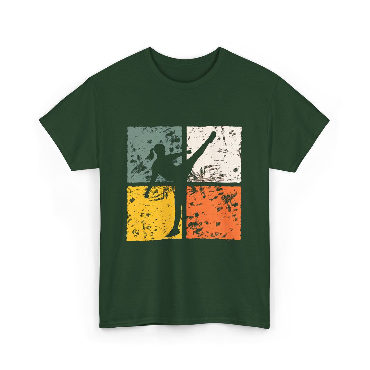 Girl Muay Thai Kickboxer Martial Arts T-Shirt - Forest Green