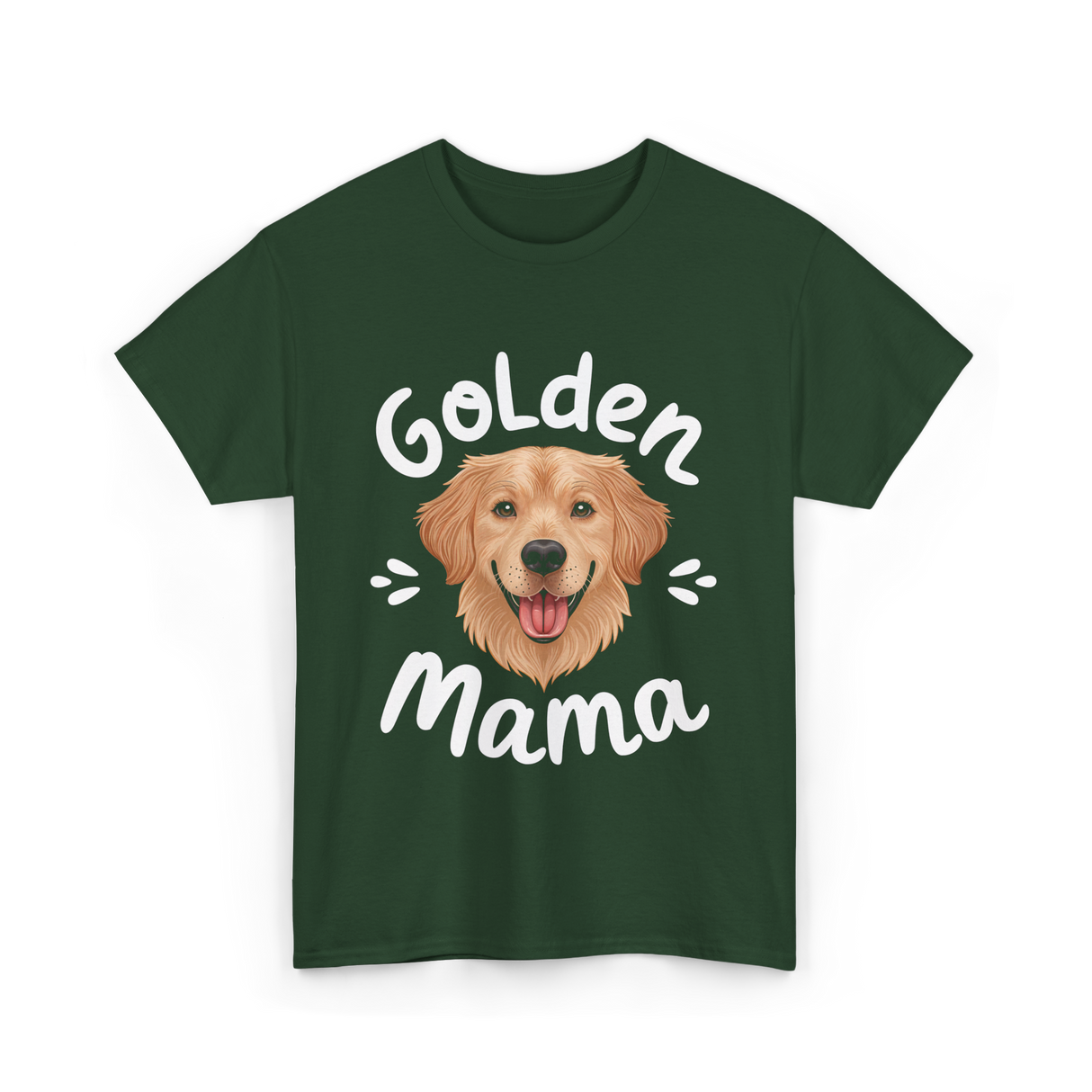 Golden Mama Dog Retriever T-Shirt - Forest Green