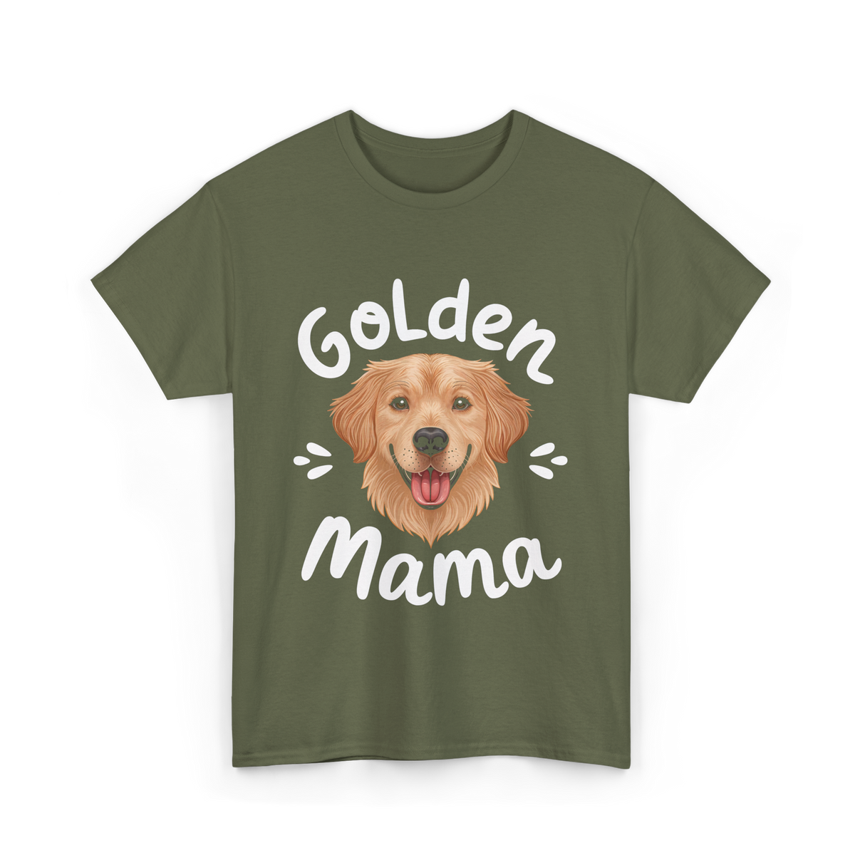 Golden Mama Dog Retriever T-Shirt - Military Green