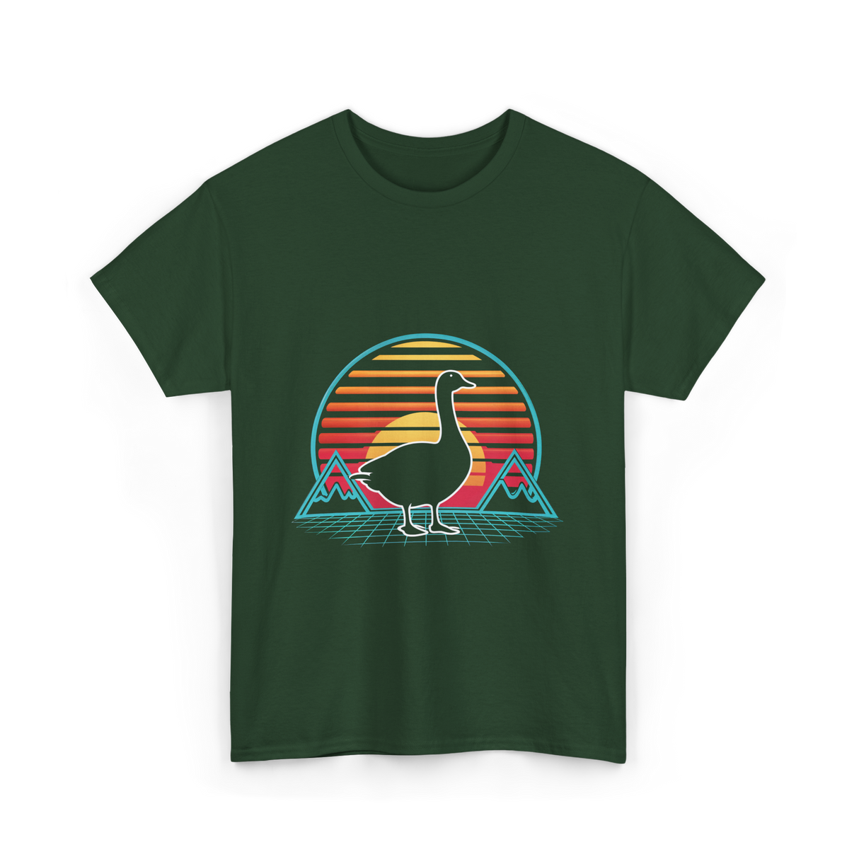 Goose Retro Vintage Animal Lover T-Shirt - Forest Green