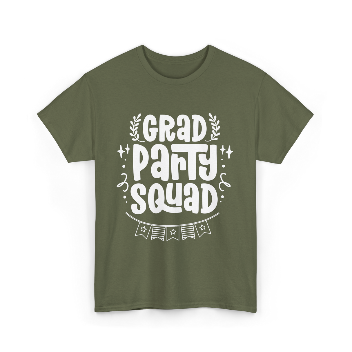 Grad Party Squad Graduation Celebration T-Shirt - Military Green