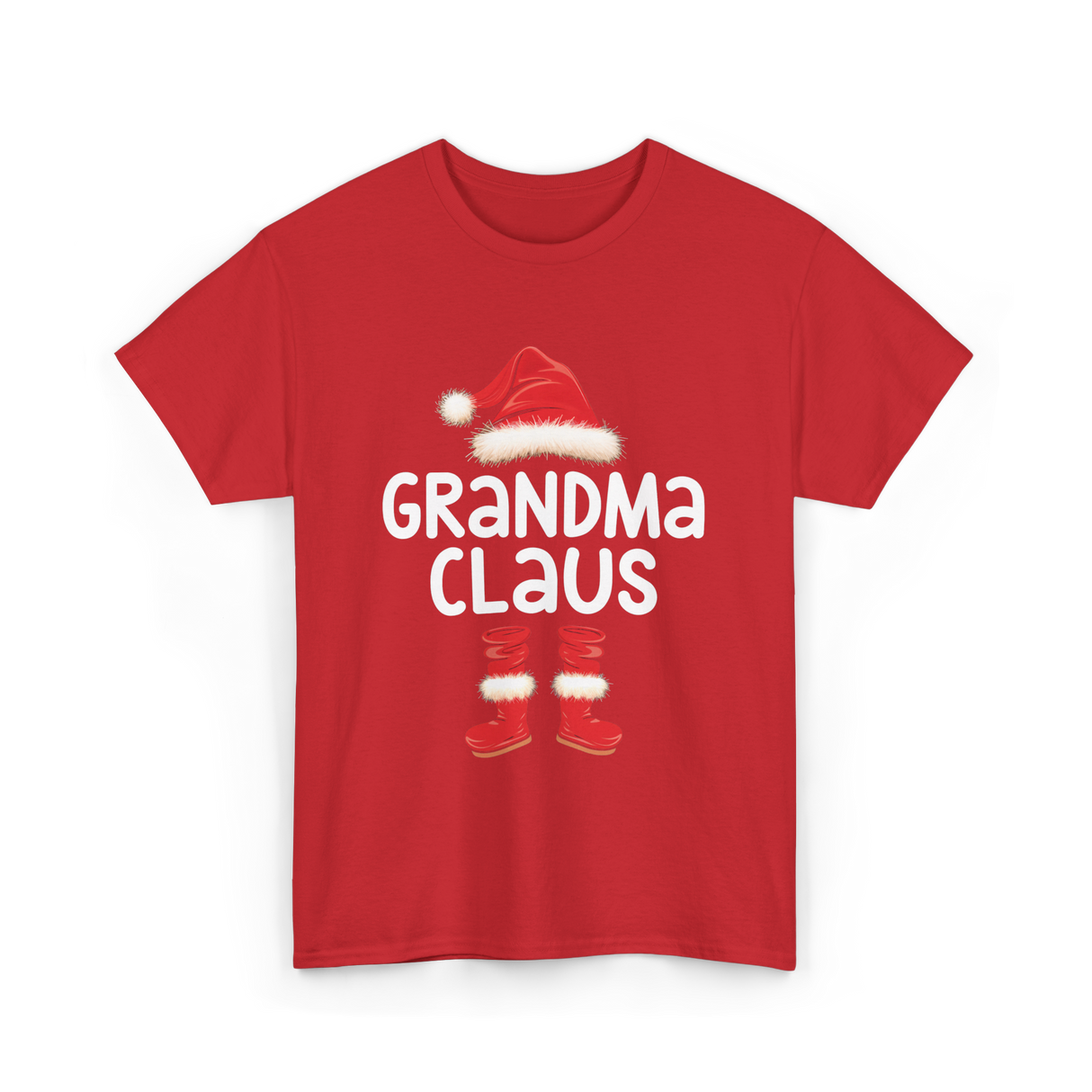 Grandma Claus Christmas Grandma T-Shirt - Red