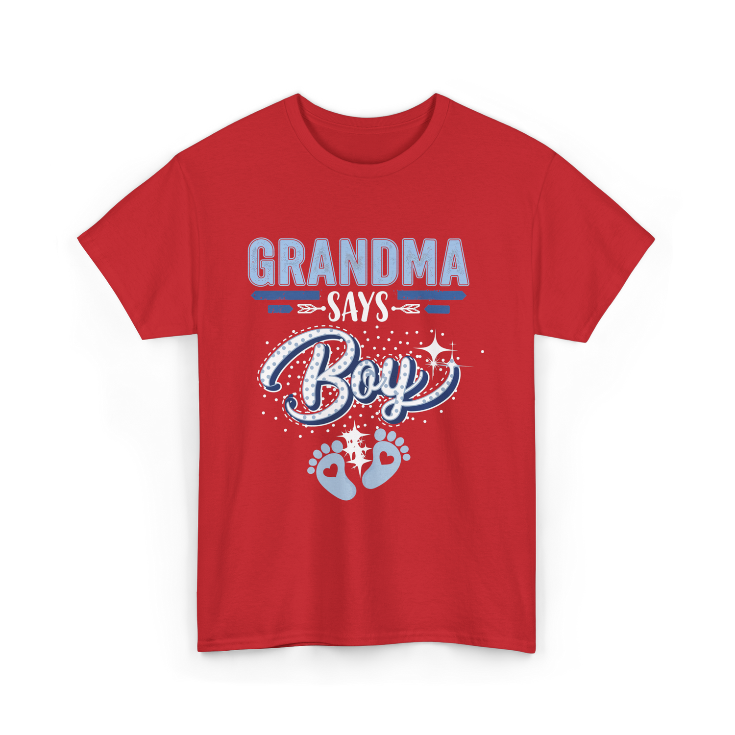 Grandma Says Boy Gender Reveal T-Shirt - Red
