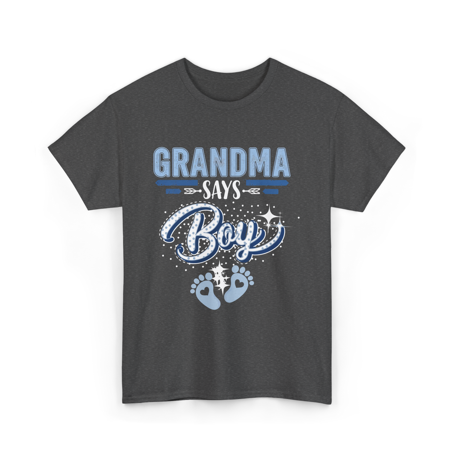 Grandma Says Boy Gender Reveal T-Shirt - Dark Heather