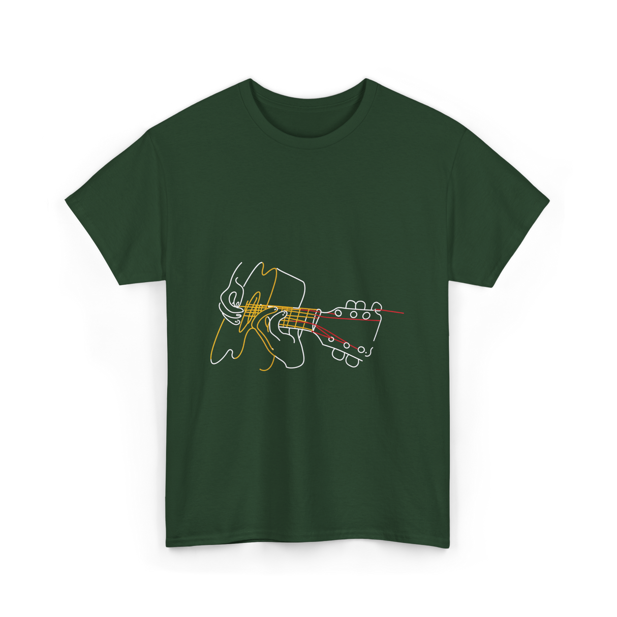 Guitar Player Acoustic Musician T-Shirt - Forest Green