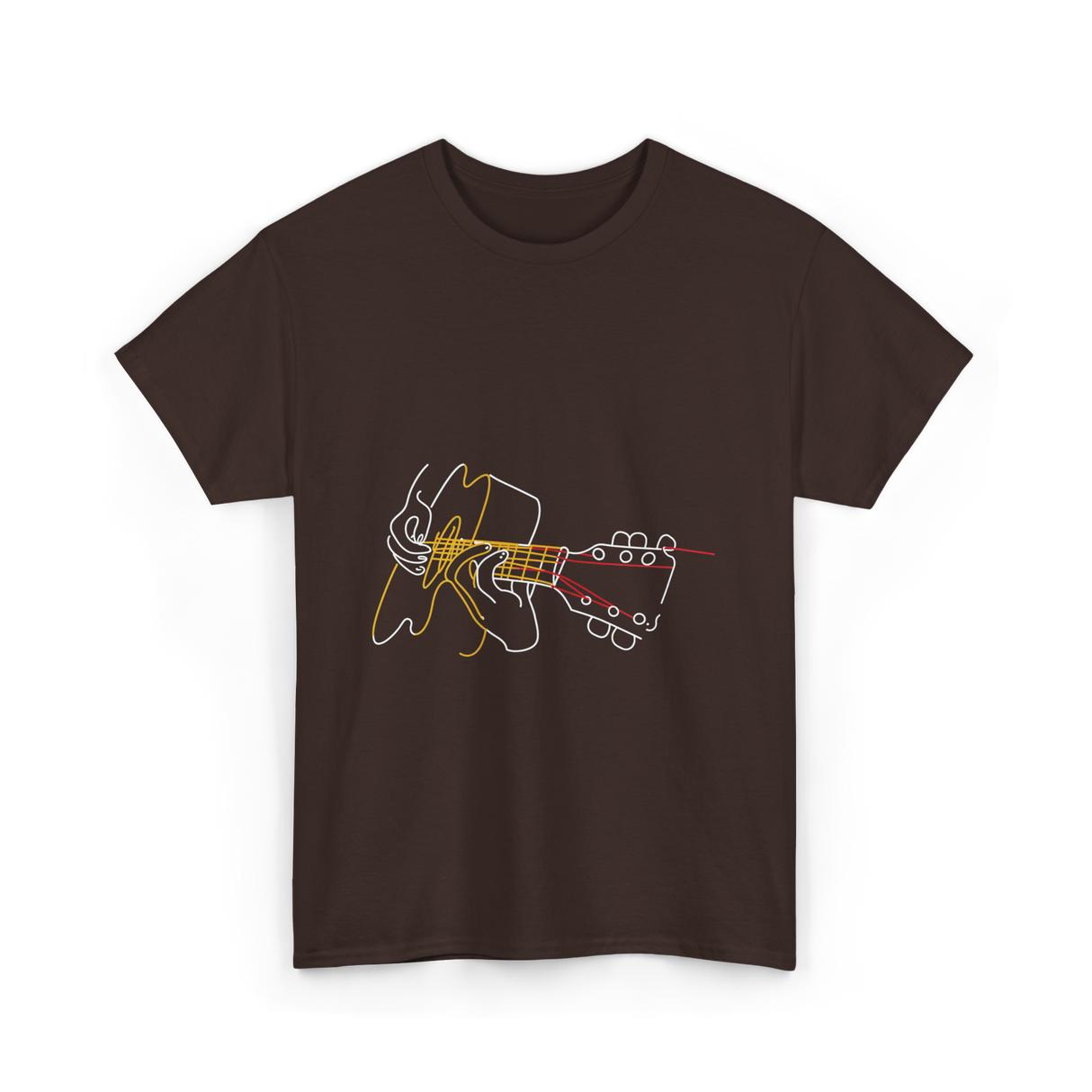 Guitar Player Acoustic Musician T-Shirt - Dark Chocolate