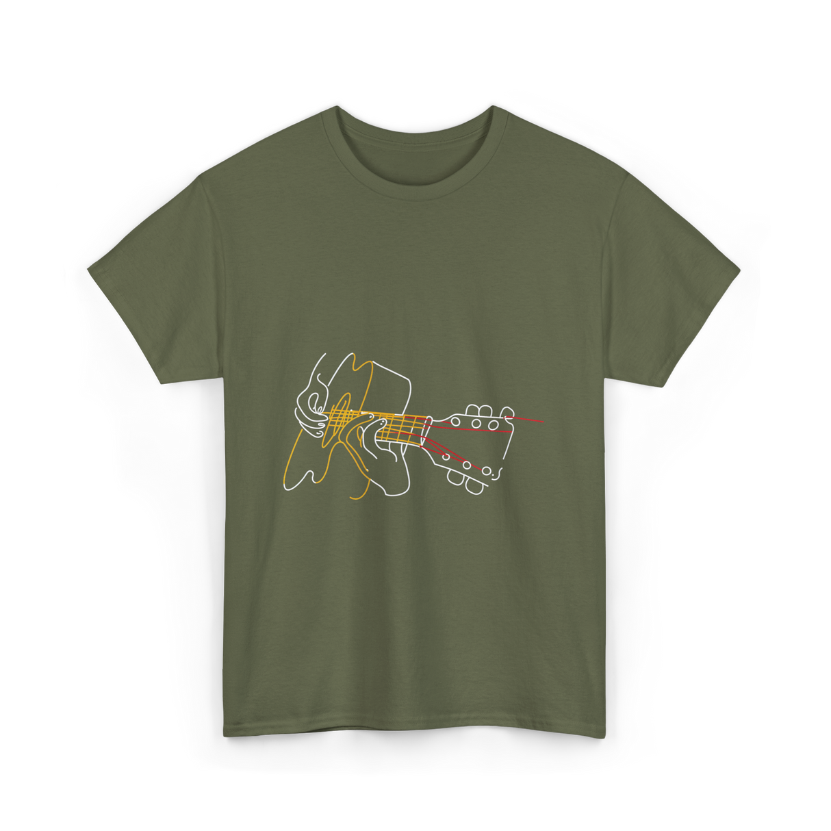 Guitar Player Acoustic Musician T-Shirt - Military Green