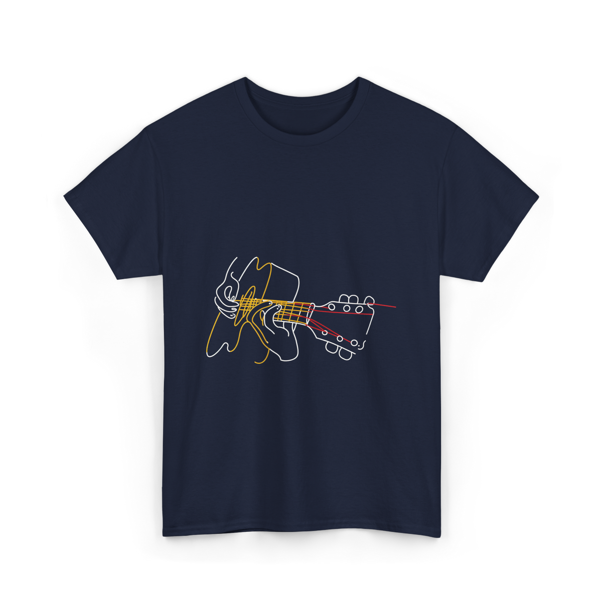 Guitar Player Acoustic Musician T-Shirt - Navy