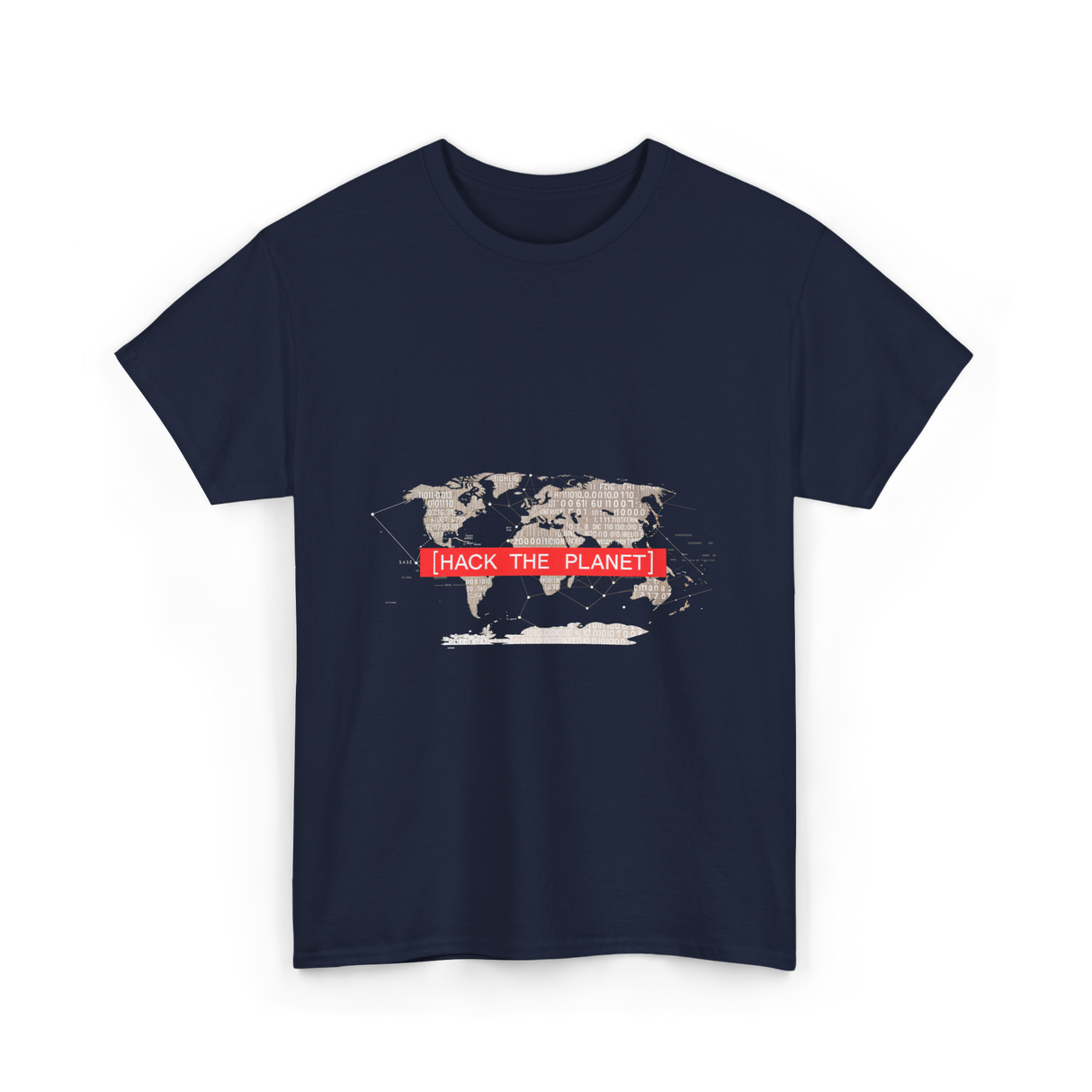Hack The Planet Hacking Hacker T-Shirt - Navy