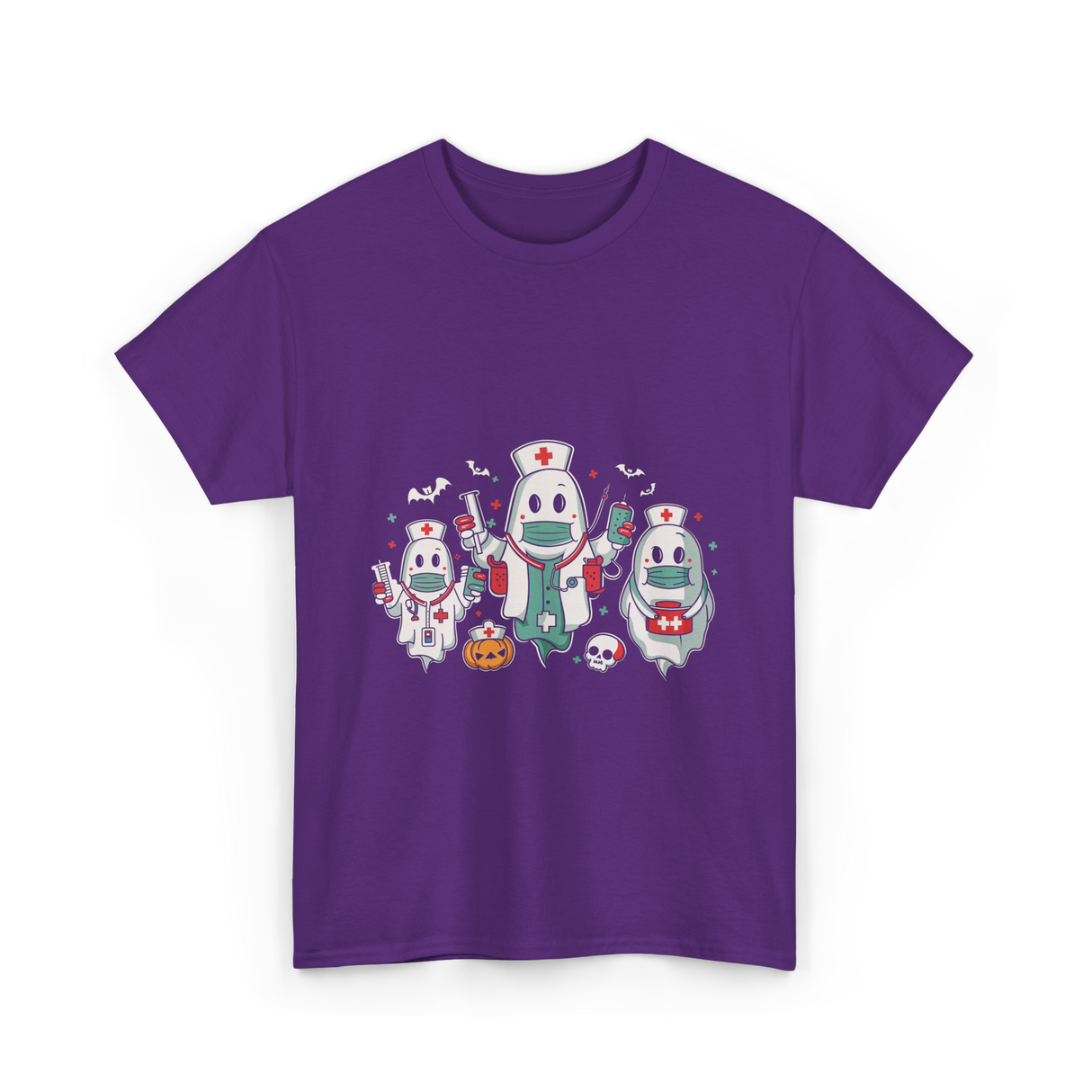Halloween Nurse Ghost Nursing T-Shirt - Purple