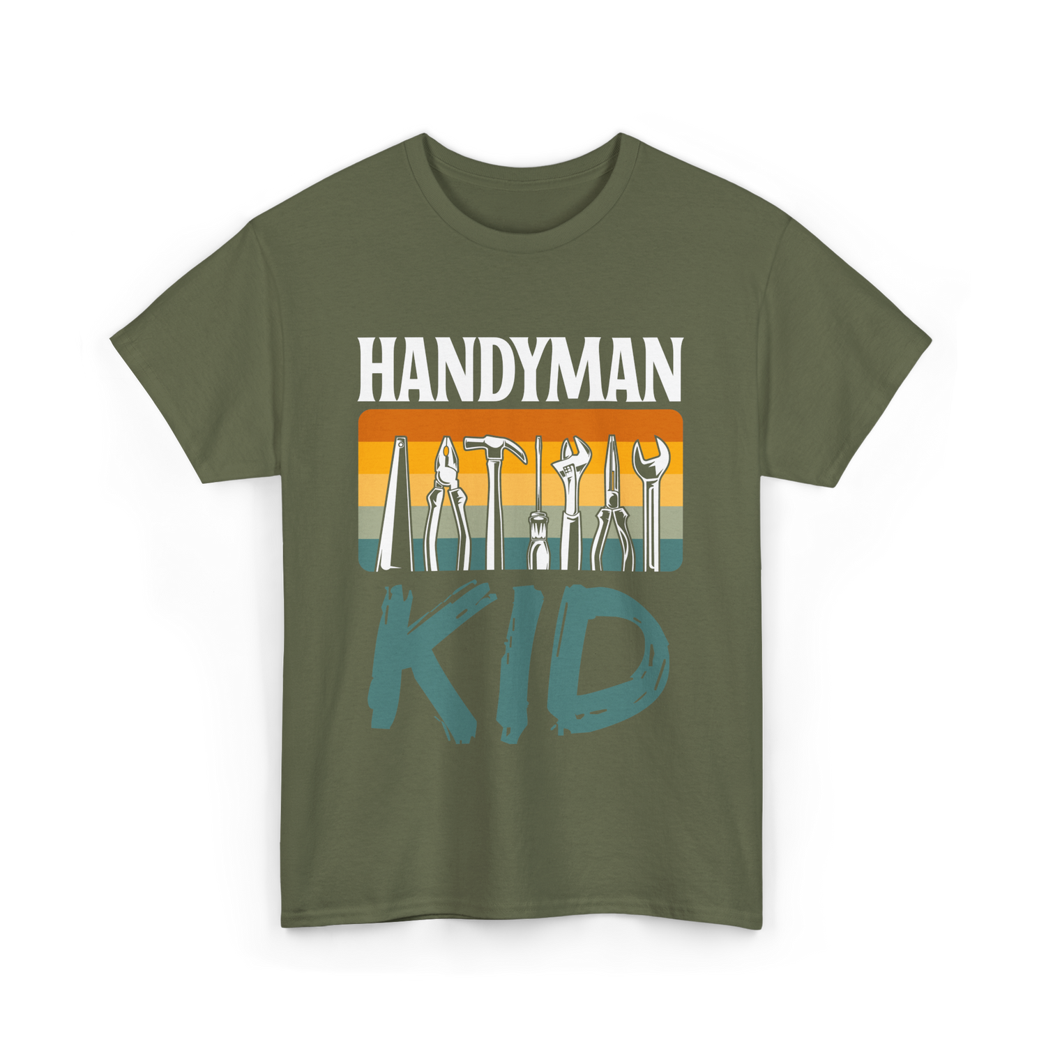 Handyman Kid Tools Tinkerer T-Shirt - Military Green