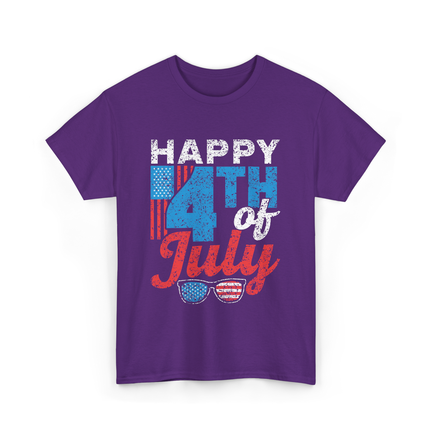 Happy 4th of July Independence T-Shirt - Purple