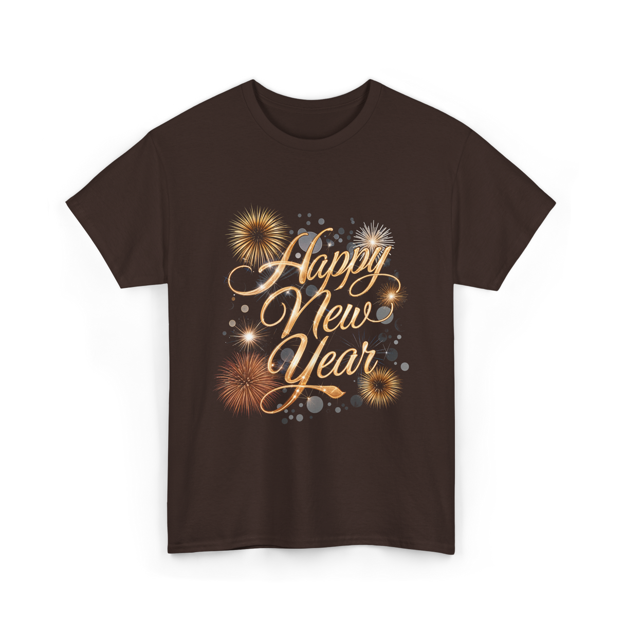 Happy New Year Celebration T-Shirt - Dark Chocolate