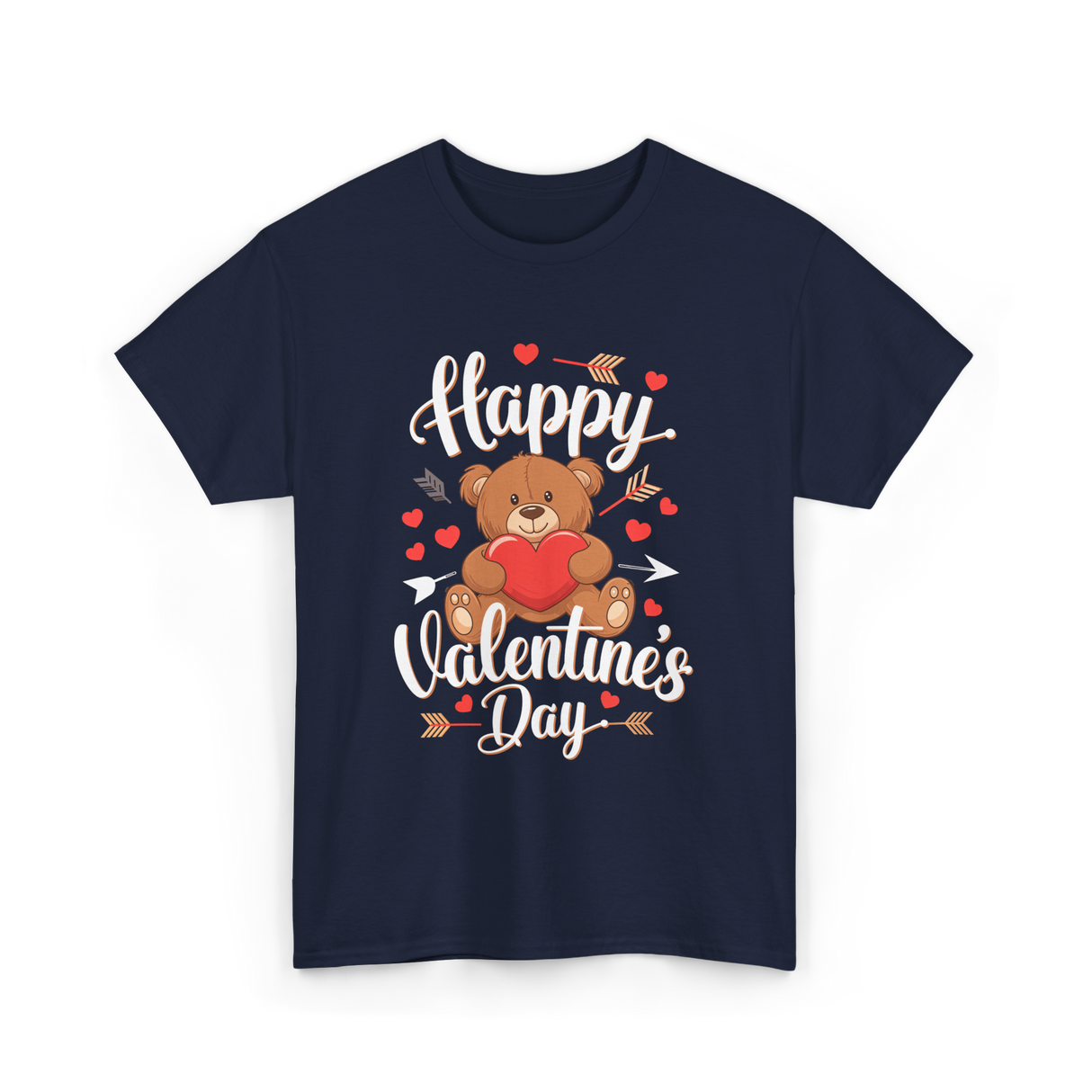 Happy Valentine's Day Bear T-Shirt - Navy