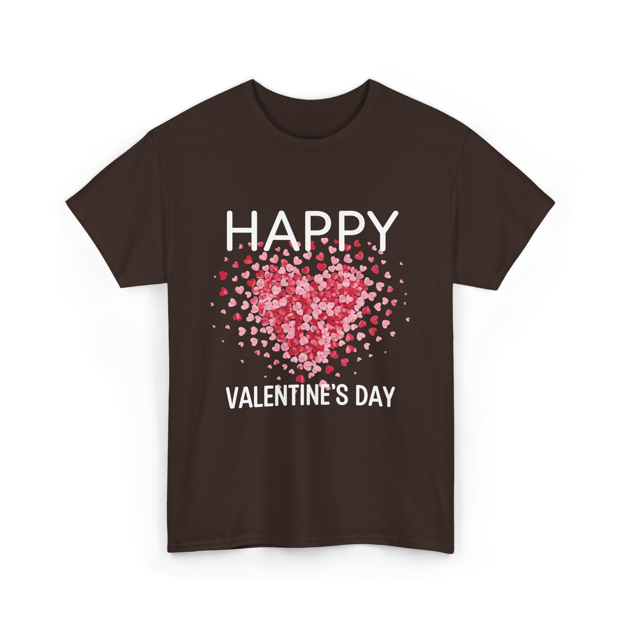 Happy Valentine's Day Heart Love T-Shirt - Dark Chocolate