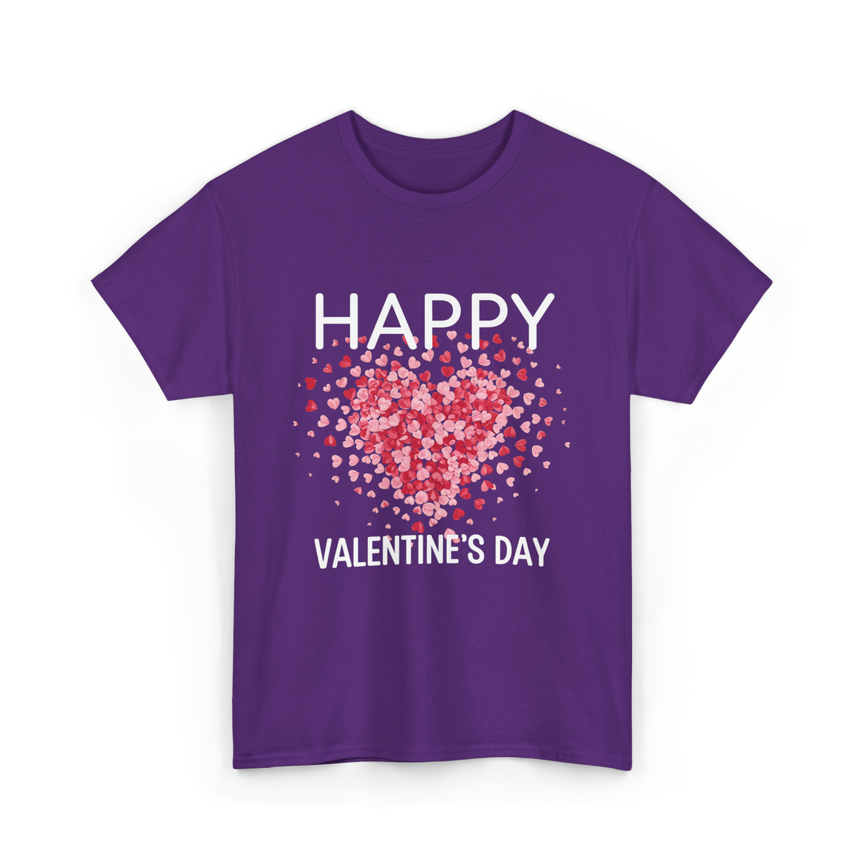 Happy Valentine's Day Heart Love T-Shirt - Purple