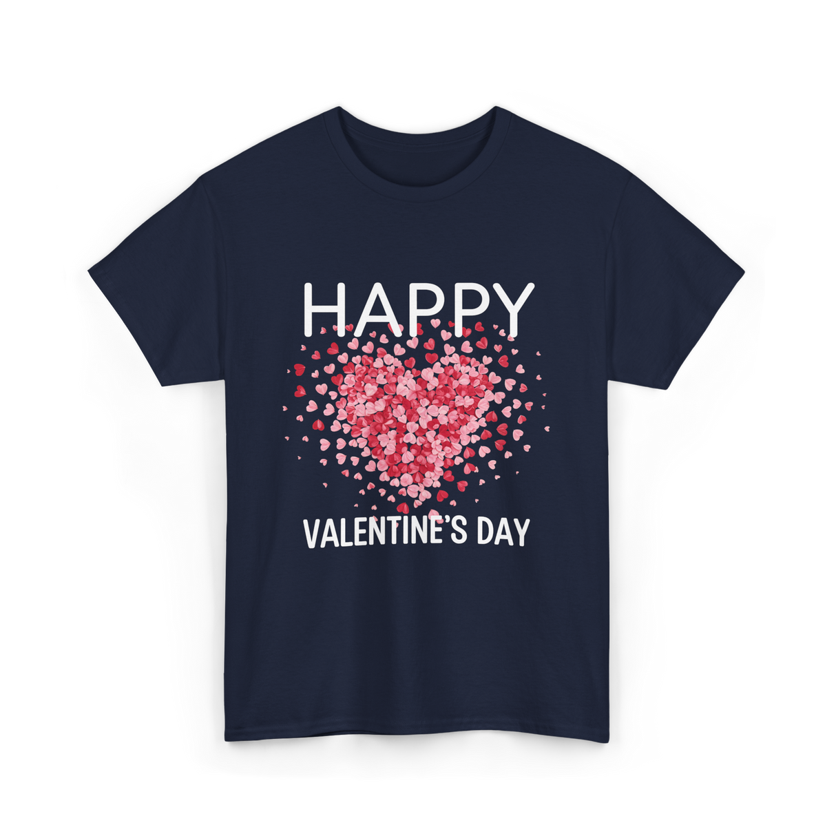 Happy Valentine's Day Heart Love T-Shirt - Navy