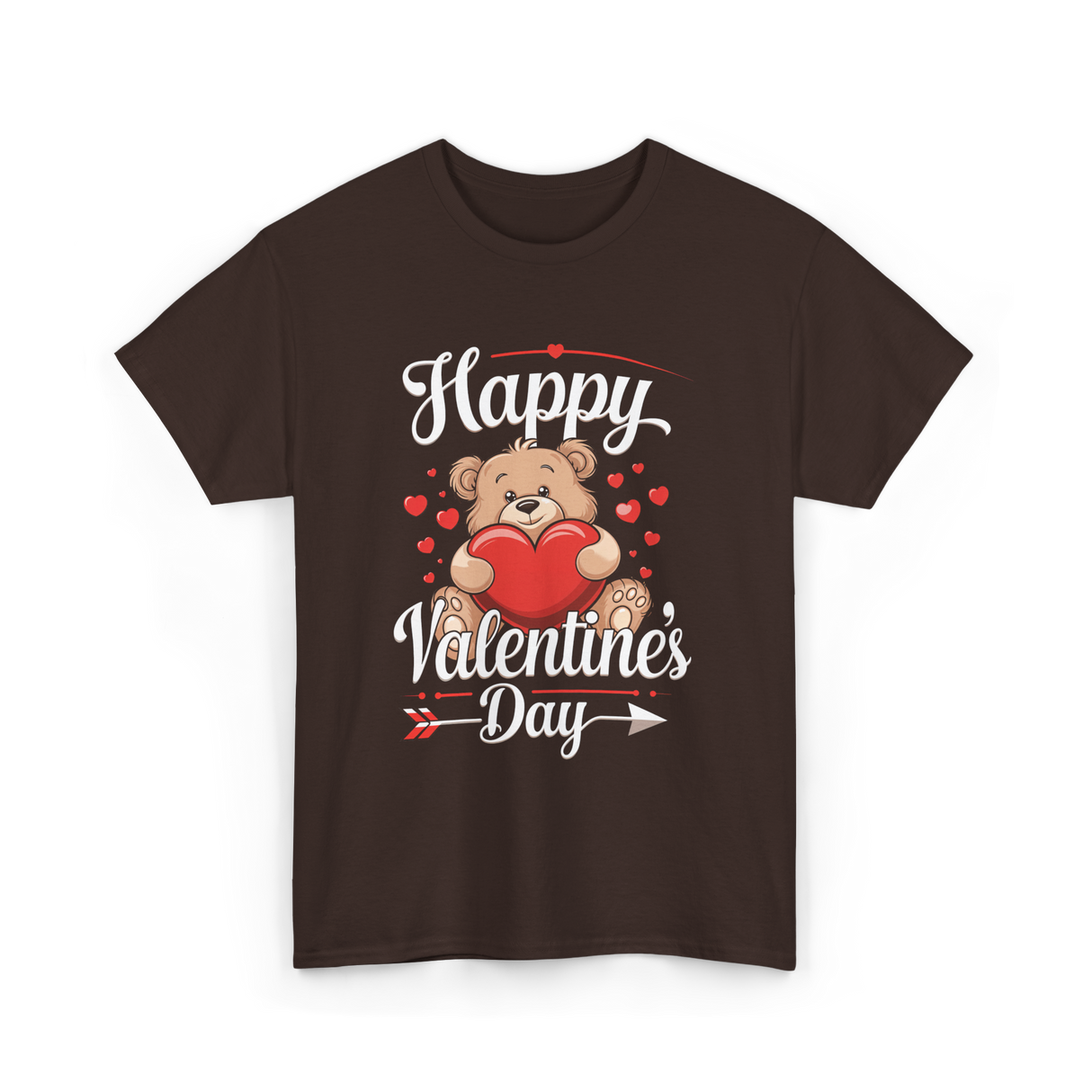 Happy Valentine's Day Valentine T-Shirt - Dark Chocolate