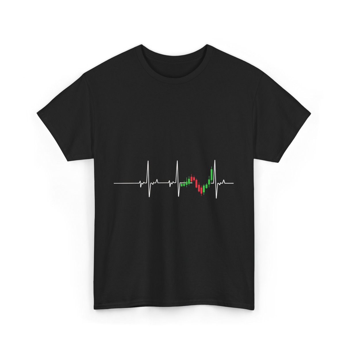 Heartbeat EKG Trading Stock Market T-Shirt - Black