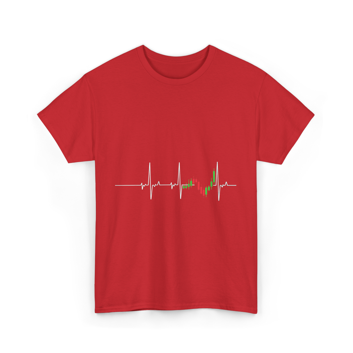 Heartbeat EKG Trading Stock Market T-Shirt - Red