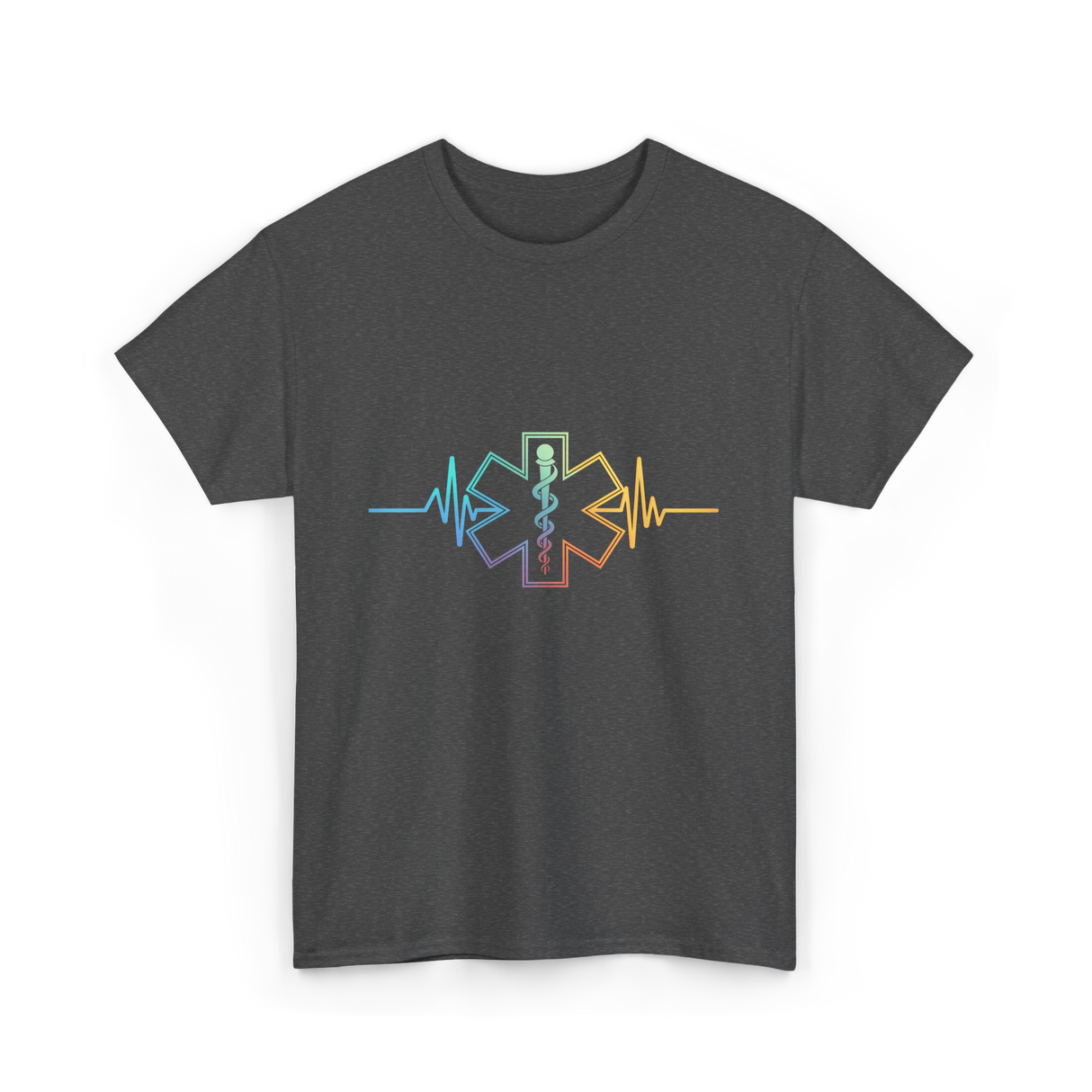 Heartbeat EMT Medical Worker T-Shirt - Dark Heather