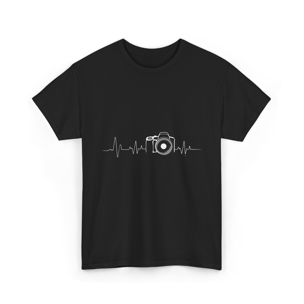 Heartbeat Photography Camera Photography T-Shirt - Black