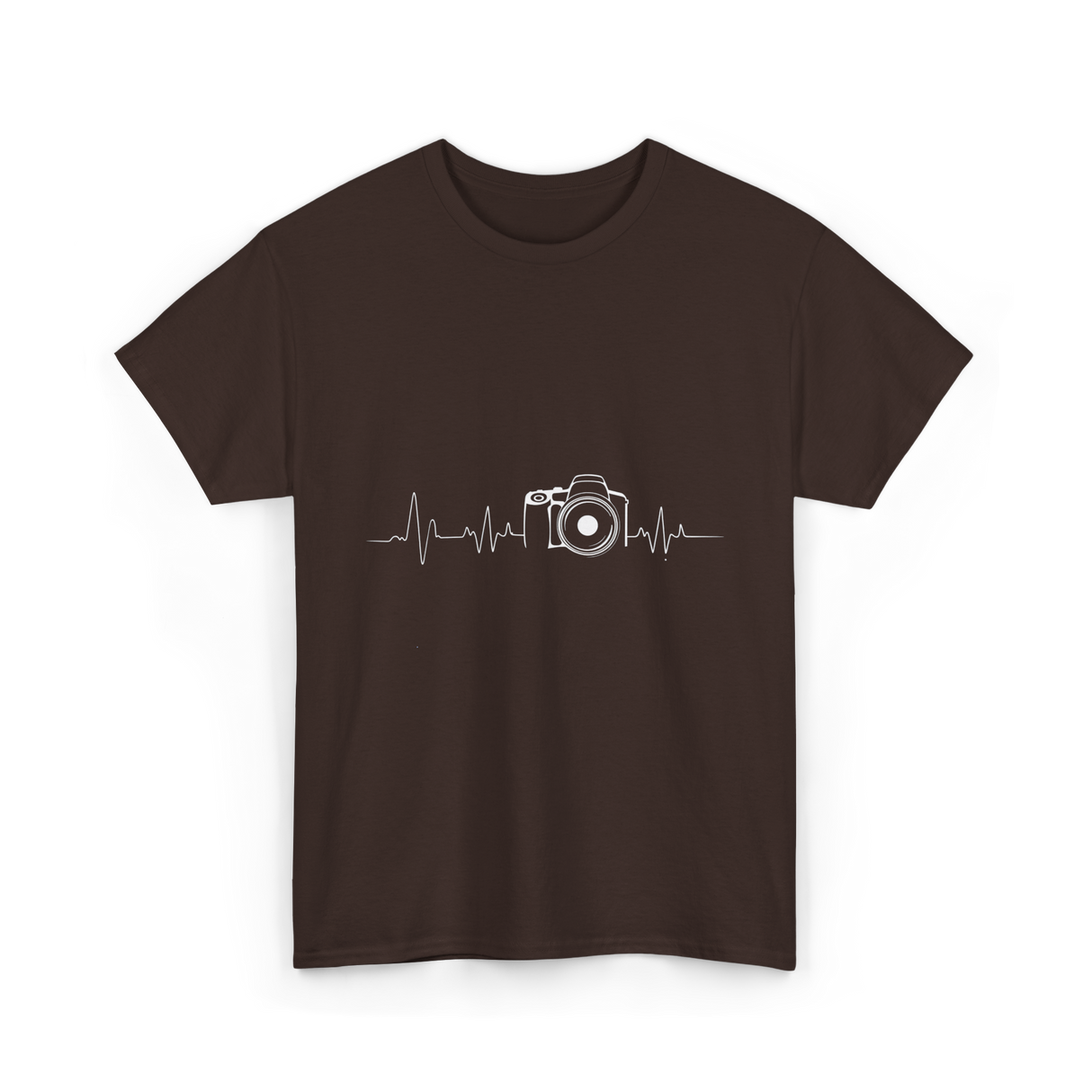 Heartbeat Photography Camera Photography T-Shirt - Dark Chocolate