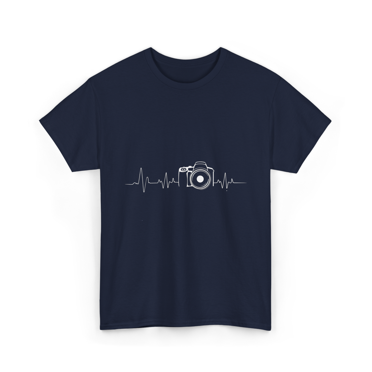 Heartbeat Photography Camera Photography T-Shirt - Navy