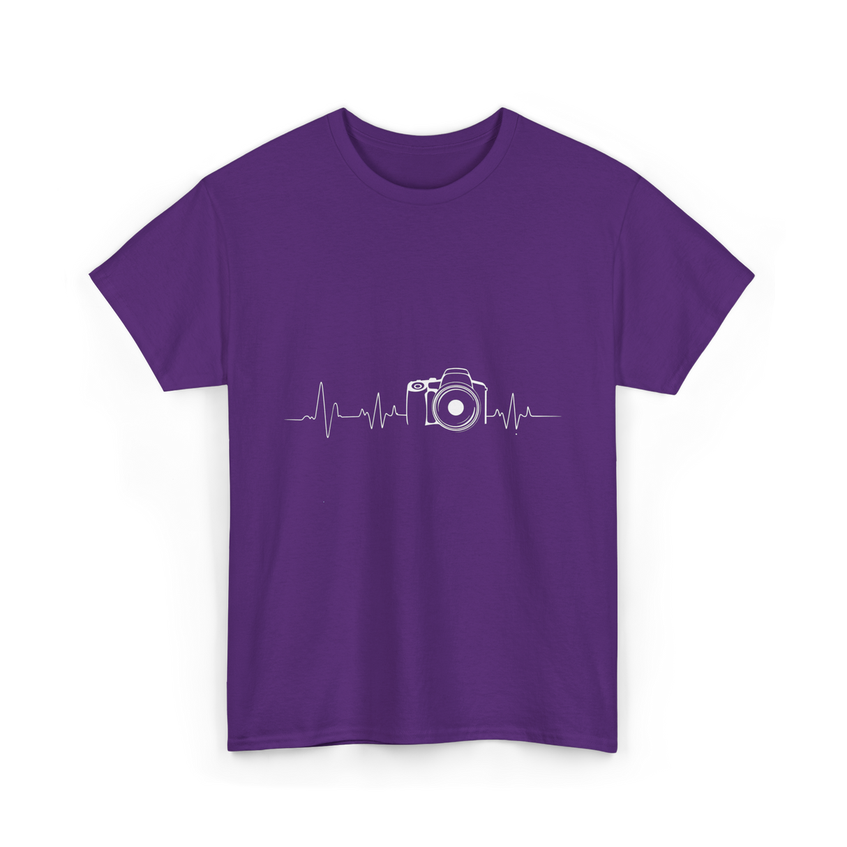 Heartbeat Photography Camera Photography T-Shirt - Purple