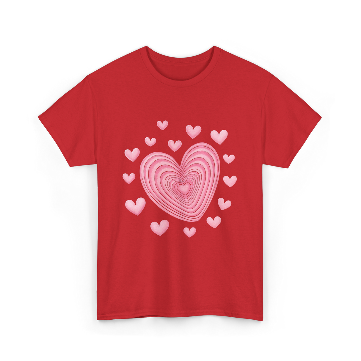 Hearts Kids Valentines Day Love T-Shirt - Red