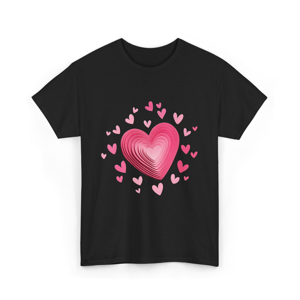 Hearts Valentines Day Kids Love T-Shirt - Black