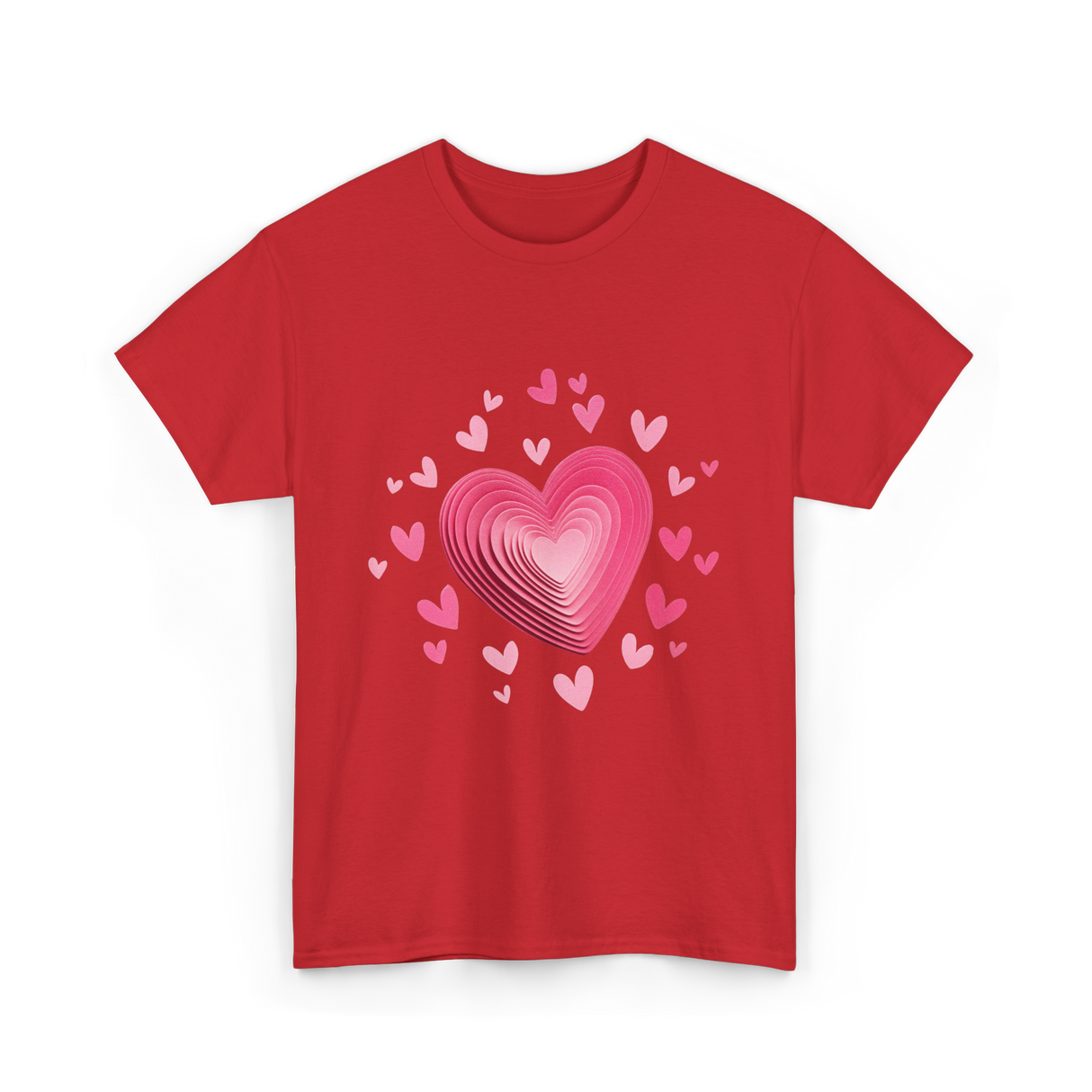 Hearts Valentines Day Kids Love T-Shirt - Red