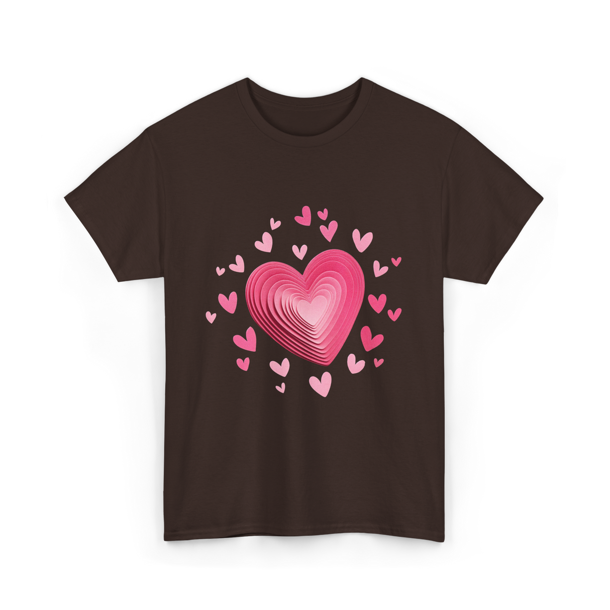 Hearts Valentines Day Kids Love T-Shirt - Dark Chocolate