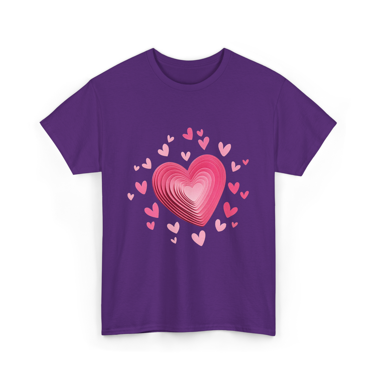 Hearts Valentines Day Kids Love T-Shirt - Purple
