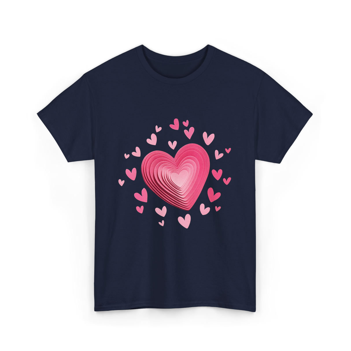 Hearts Valentines Day Kids Love T-Shirt - Navy