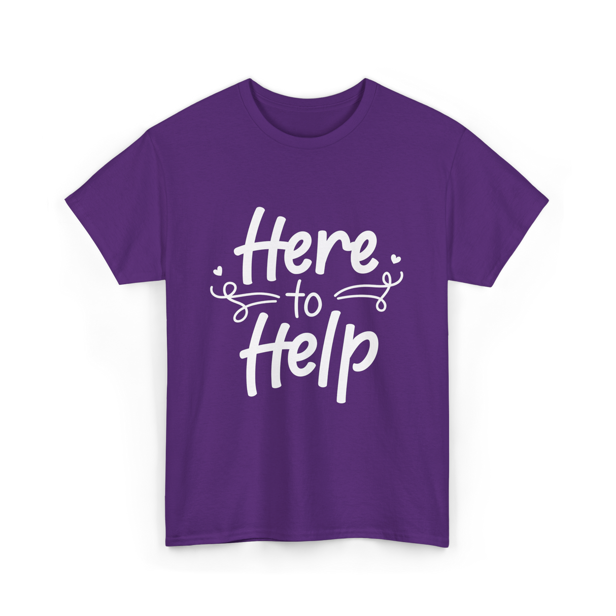 Here to Help Helper Support T-Shirt - Purple