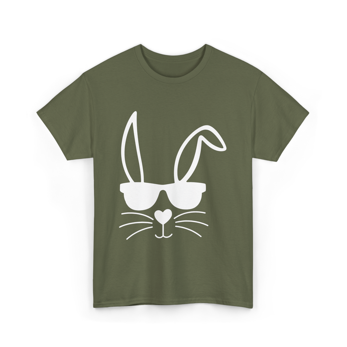 Hip Sunglasses Bunny Easter Kids T-Shirt - Military Green