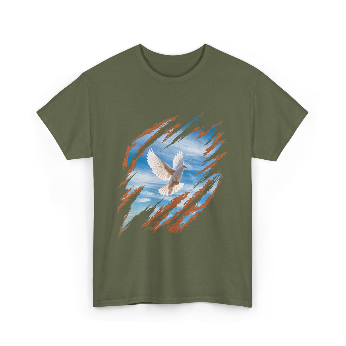 Holy Spirit Dove Christian T-Shirt - Military Green