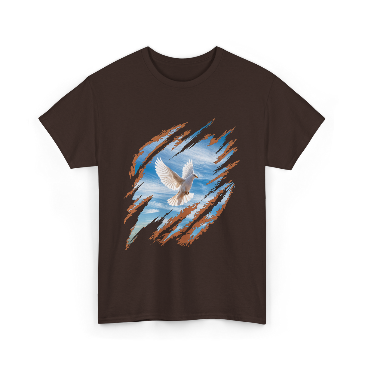 Holy Spirit Dove Christian T-Shirt - Dark Chocolate