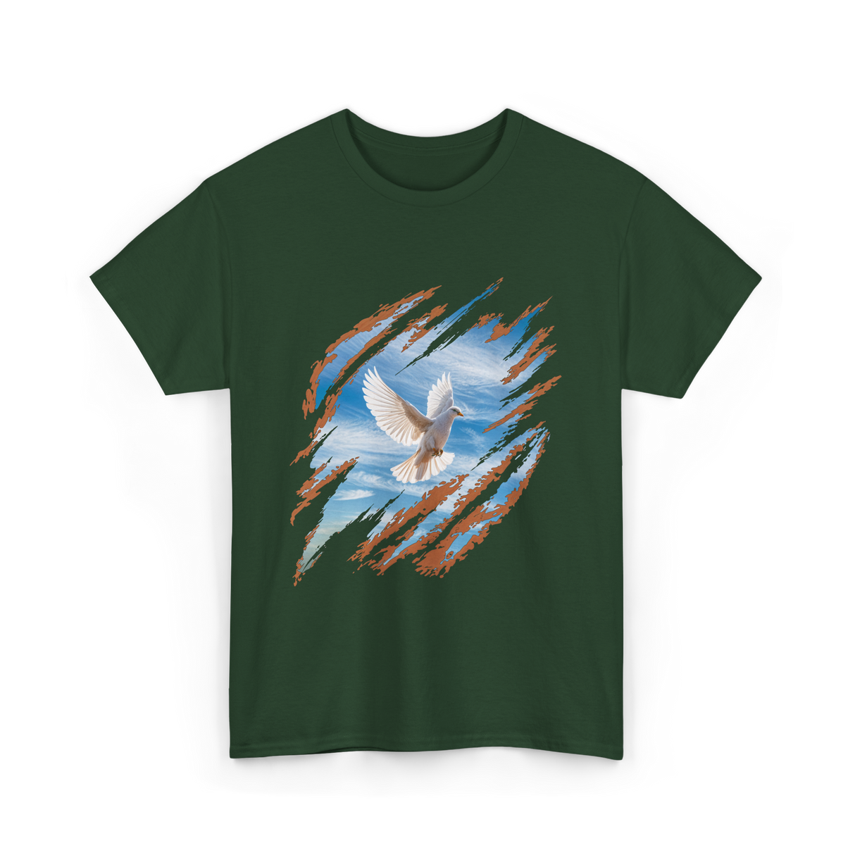 Holy Spirit Dove Christian T-Shirt - Forest Green