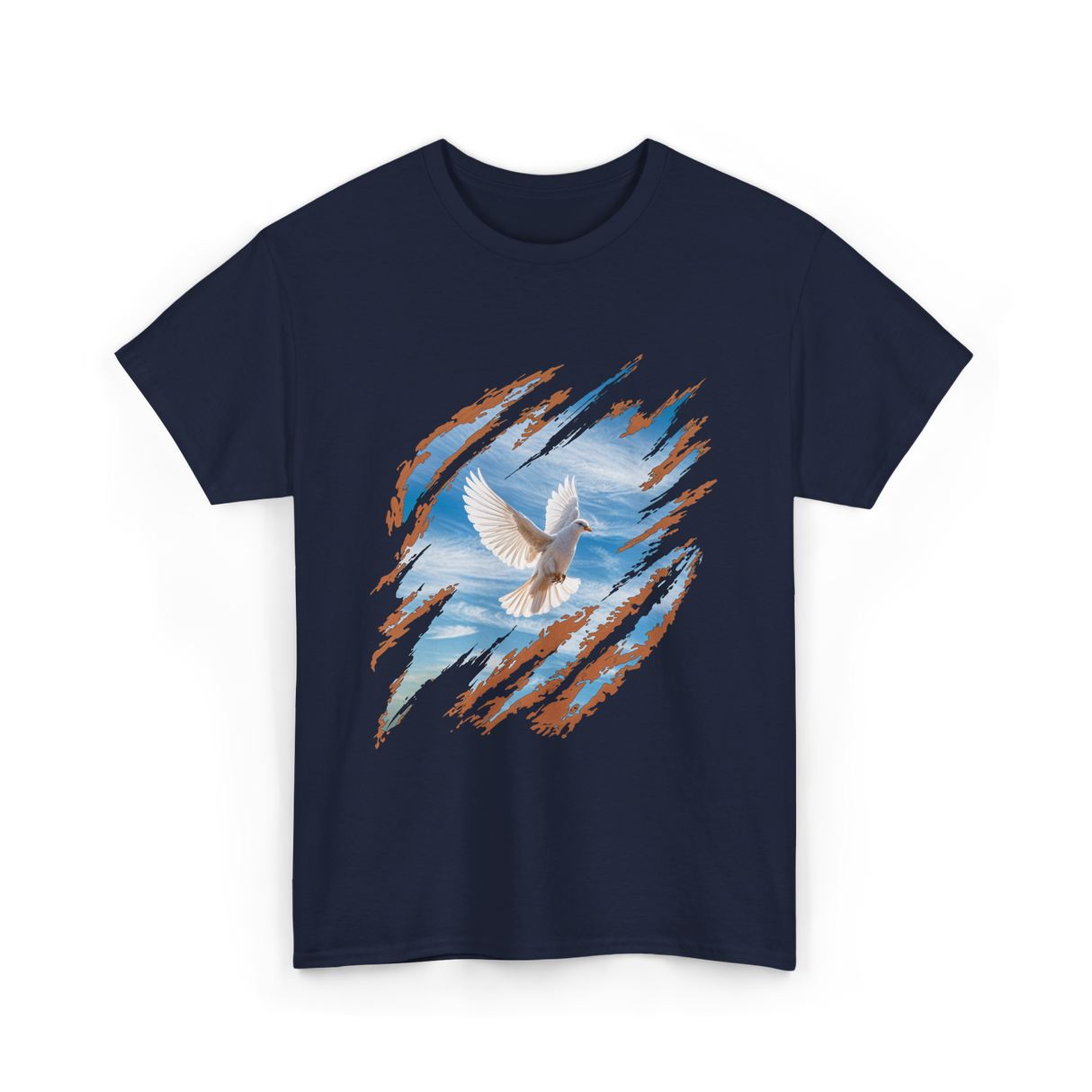Holy Spirit Dove Christian T-Shirt - Navy
